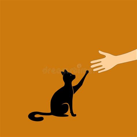 Cat Paw Human Hand Stock Illustrations Cat Paw Human Hand Stock