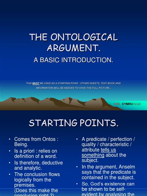 The Ontological Argument A Basic Introduction Pdf Logical