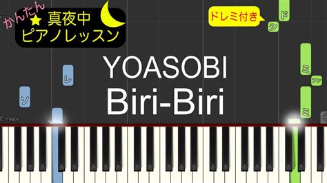 Biri Biri YOASOBIピアノ練習曲簡単楽譜ドレミ付き ゆっくり ポケットモンスター スカーレットバイオレット