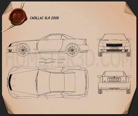 Cadillac XLR 2009 Blueprint - Hum3D