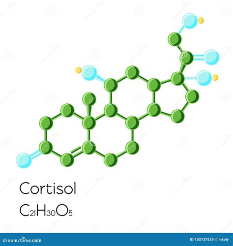 Fórmula Química Estructural De La Hormona Del Cortisol Aislada En El