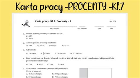 Procenty Klasa 7 Karta Pracy GWO YouTube