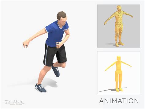 3d Model Lateral Jump Exercise Man Animation Vr Ar Low Poly Rigged