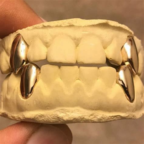 K Solid Gold Top Or Bottom Fangs Grillz Pro