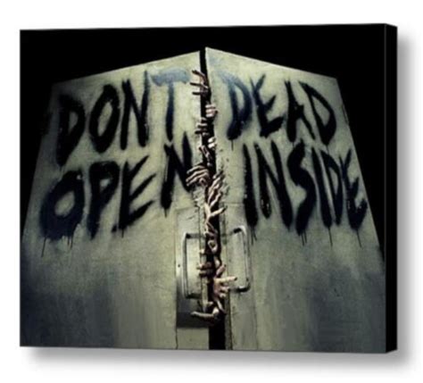 Amc The Walking Dead Dont Open Dead Inside Framed Door Sign Picure Ebay