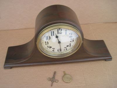 Vintage Antique New Haven Humpback Mantle Shelf Clock Tambour