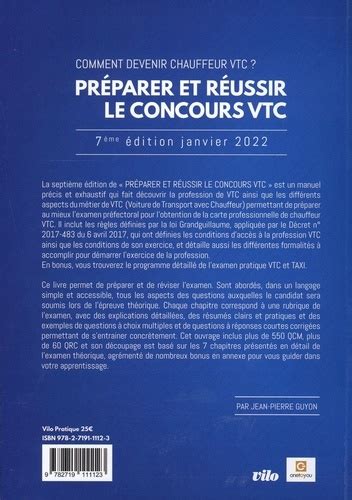 Préparer et réussir le concours VTC Comment de Jean Pierre Guyon