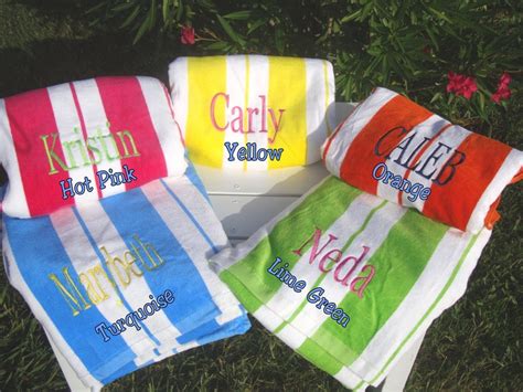 9 Personalized Beach Towels Embroiderd Name or Monogrammed | Etsy