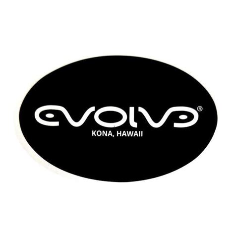 EVOLVE Sticker Oval Black White Spearfishing World