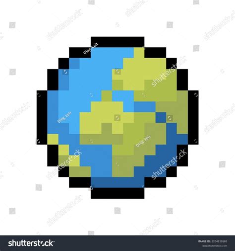 Stock vektor Planet Earth 8 Bit Pixel Art bez autorských poplatků