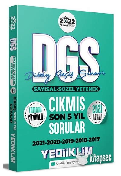 2022 DGS Prestij Serisi Sayısal Sözel Yetenek Son 5 Yıl Çıkmış Sorular