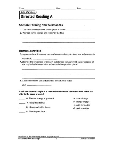 Forming New Substances Worksheet Craig Fisher Library Formative