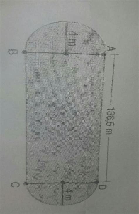 O Contorno Da Figura Abaixo Representa Uma Pista De Atletismo Determine A Area De Toda Pista
