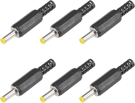 Uxcell 6Pcs DC Male Connector 4 0mm X 1 7mm Power Cable Jack Adapter