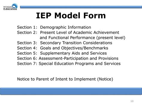 PPT IEP Development Process New State Model Form PowerPoint