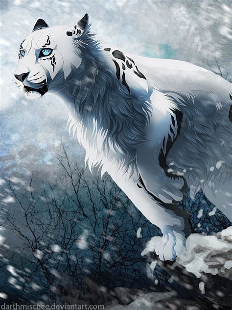 Leopardo Blanco Legendario Mystical Animals Mythical Creatures Art