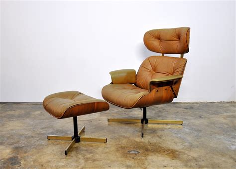 SELECT MODERN: Plycraft Eames Style Leather Lounge Chair & Ottoman