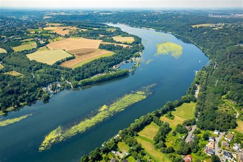 Luftaufnahme Heisingen Uferbereiche am Ruhr Flußverlauf in Heisingen