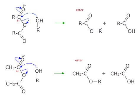 in the reaction of acid anhydride with alcohol which -R group of acid anhydride (when they are ...