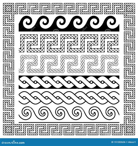 Black Decorative Frame in Vintage Style and Roman Patterns Stock Vector ...