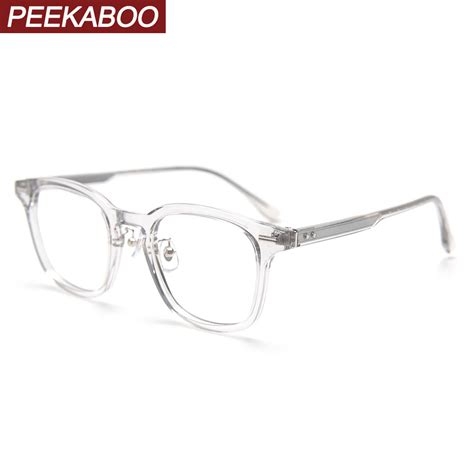 Peekaboo Clear Lens Retro Glasses Frame For Men Tr90 Korean Style Square Glasses For Women