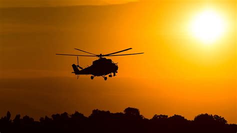 Mil Mi 2 Attack Helicopter Silhouette Mil Mi 17 Hd Wallpaper Pxfuel