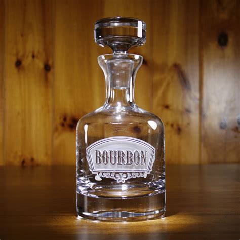 Custom Engraved Glass Bourbon Decanter - Crystal Imagery