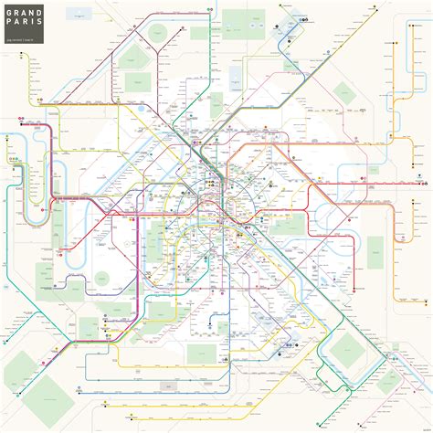 Grand Paris Map - features all lines under construction until 2030 : r ...