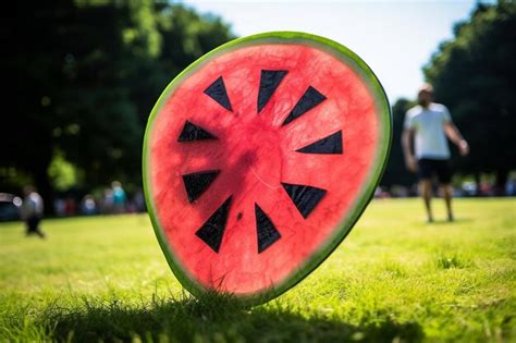 Premium Photo A Lively Photo Of A Watermelon Slice Being Used As A