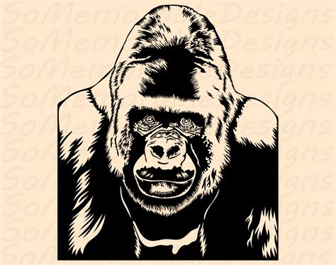 Gorilla Svg Gorilla Svg File For Cricut Gorilla Printable Tshirt