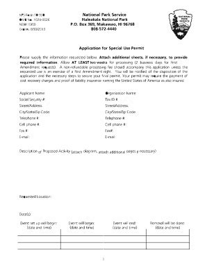 Fillable Online Nps Application For Permit National Park Service