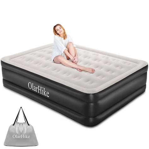 Olarhike Us Inch Queen Size Air Mattress With Built In Pump Black