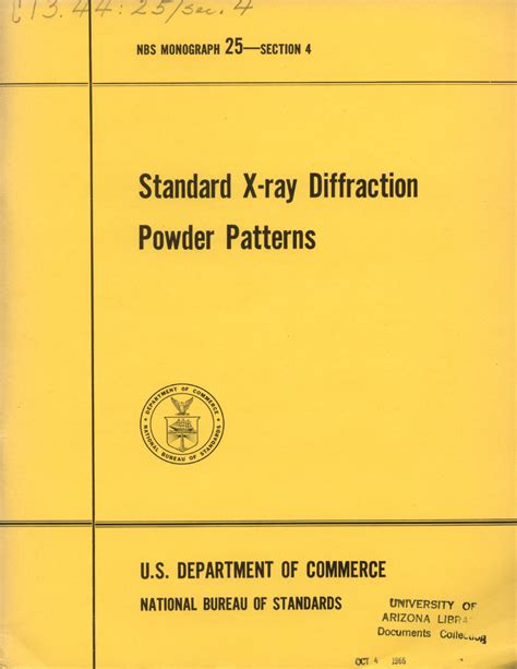 Standard X-Ray Diffraction Powder Patterns - DocsLib