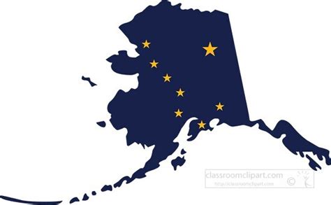 Alaska State Clipart-alaska state map with flag overlay clipart