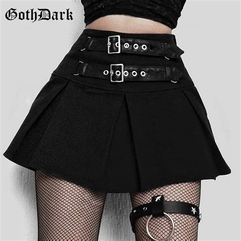 Goth Dark Sexy Gothic Mini Skirts Black Grunge Punk Style Pleated High