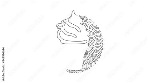 Animated Self Drawing Of Continuous Line Draw Delicious Ice Creams In Crispy Waffles Cup Tasty