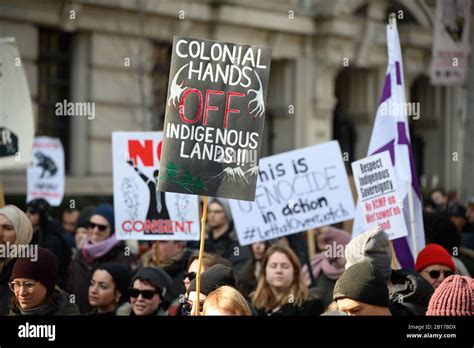 Anti Pipeline Protesters March Through Downtown Toronto In Solidarity