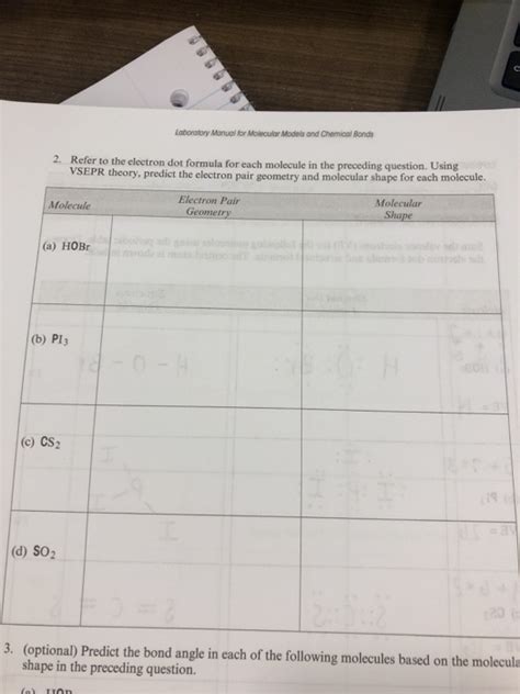 Solved Laboratory Manual For Molecular Models And Chemical Chegg