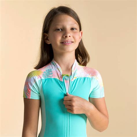 Girls Shorty Swimsuit Una Mint Decathlon