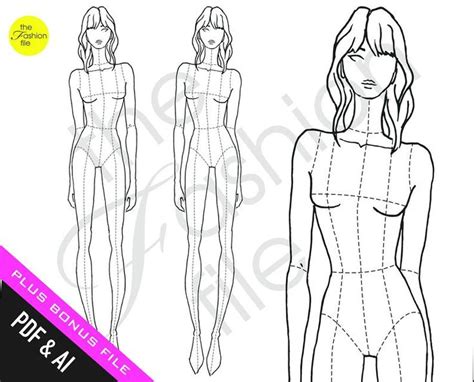 Fashion Illustration Croquis Template Printable Pdf Ai Etsy Fashion Figure Templates