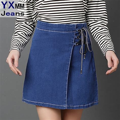 Buy Yxmm Fashion A Line Mini Denim Skirts High Waist