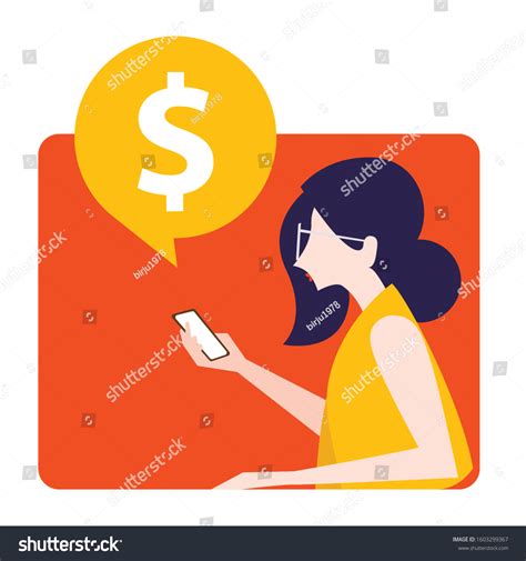 Woman Hand Holding Smartphone Payments Text Stock Vector Royalty Free