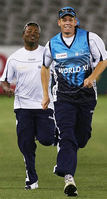 Shaun Pollock And Brian Lara Run During Training Espncricinfo