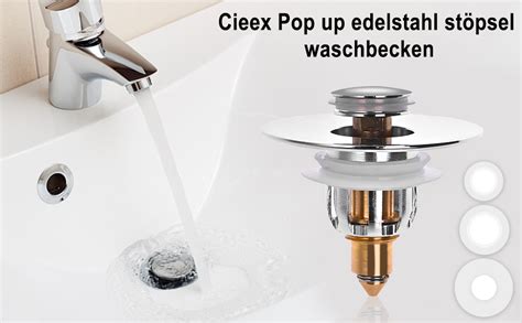 Cieex 2 Stücke Waschbeckenstöpsel Universal Abflussstopfen Pop Up