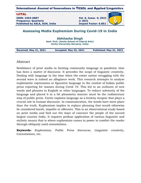 Pdf International Journal Of Innovations In Tesol And Applied