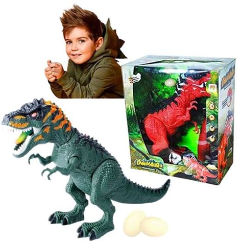 Dinossauro Tiranossauro Rex Grande Anda Som Luzes E Ovos Dm Toys