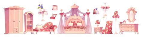 Pink Princess Room Vintage Furniture Set Pink Teenage Illustration