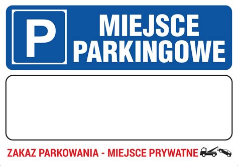 Tablica Miejsce Parkingowe Z Numerem Rejestracyjnym Sklep Z