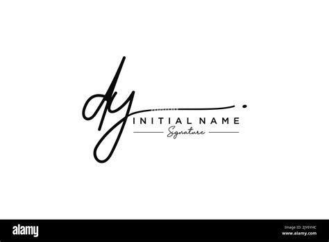 Dy Signature Logo Template Vector Hand Drawn Calligraphy Lettering Vector Illustration Stock