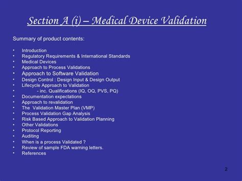 Medical Device Design Validation Protocol Template